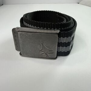 Hippy Tree Men's Woven Web Belt 49" Long Adjustable Mineral Belt Black Grey